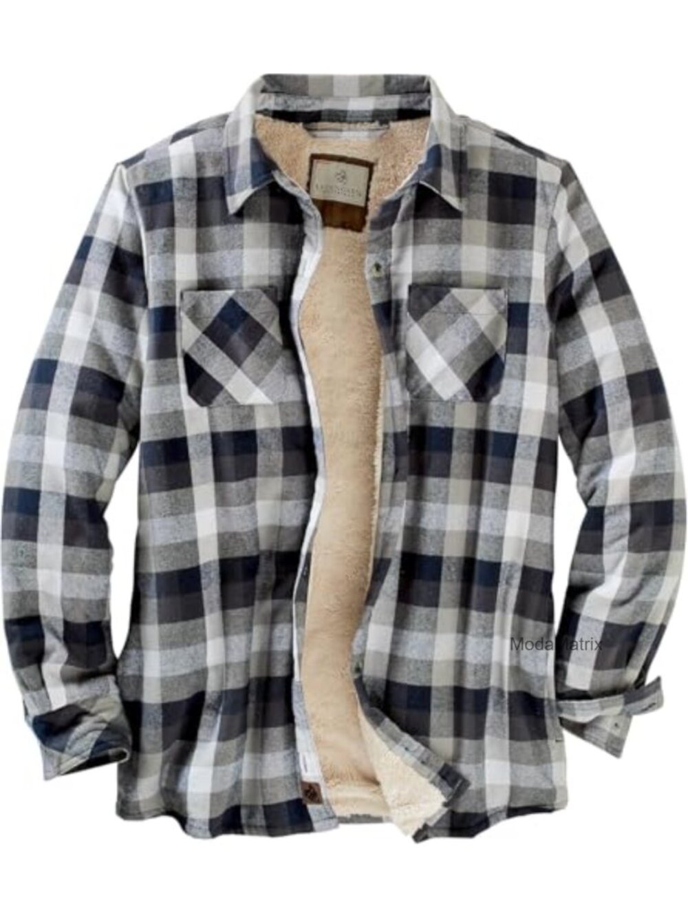 Sherpa Lined Flannel Shacket Quilted Satin Sleeves Plaid Shirt Jacket
